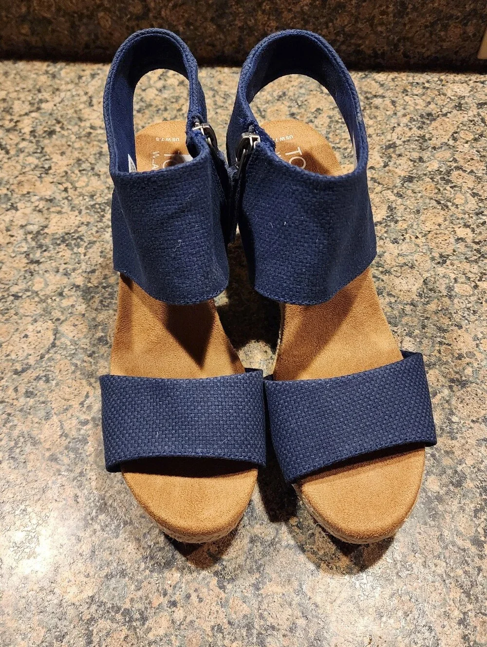 Women’s Toms Majorka Wear Good Navy Espadrille Block Heel Sandals, Size 7.5
